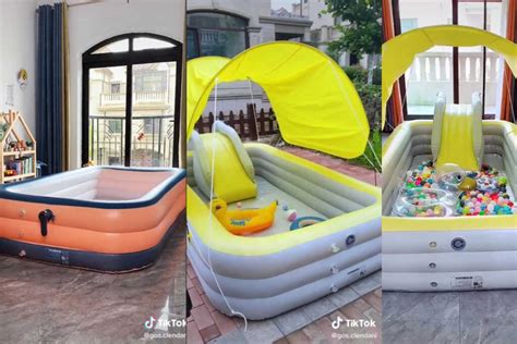 inflatable pool tiktok|tiktok inflatable pool with seats.